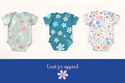 Ditsy vector flower patterns,clipart, a Pattern Graphic by FleurArt (Thumbnail 6 of 8)