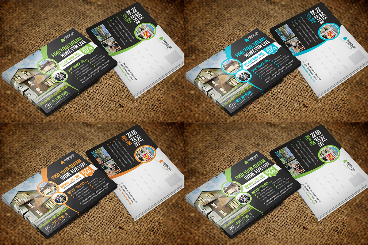 Postcard Design Bundle, a Card Template by Miyaji75 (Photo 14 of 20)