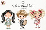Back to School Kids Clipart, an Education Illustration by Nicolle's Colorful Art (Thumbnail 1 of 6)