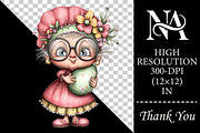 Whimsical Easter Grandma Clipart, an Illustration by RobertsArt (Thumbnail 2 of 6)