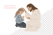 Jesus and Girl Christian Illustratio, a Person Illustration by ⋒DesignECShop⋒ (Thumbnail 2 of 3)