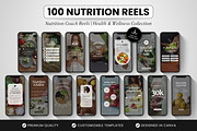 100 Nutrition Coach Instagram Reels, a Social Media Template by DigiPax (Thumbnail 1 of 10)