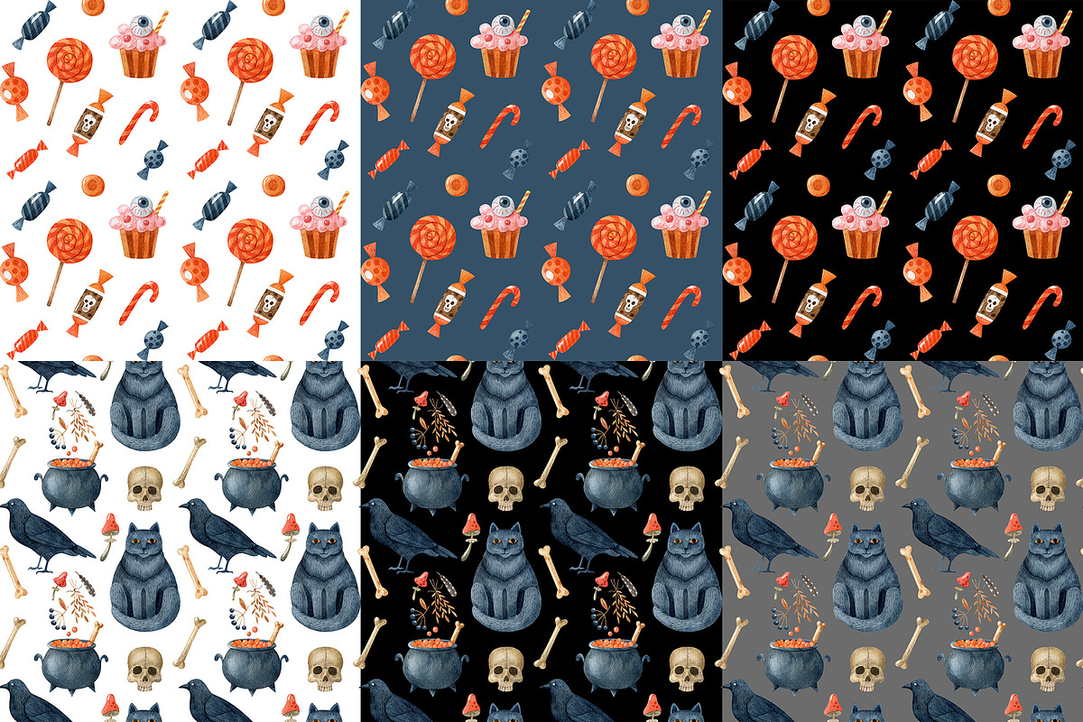 Happy Halloween watercolor set, a Decorative Illustration by Natalia Fedorova (Photo 12 of 14)