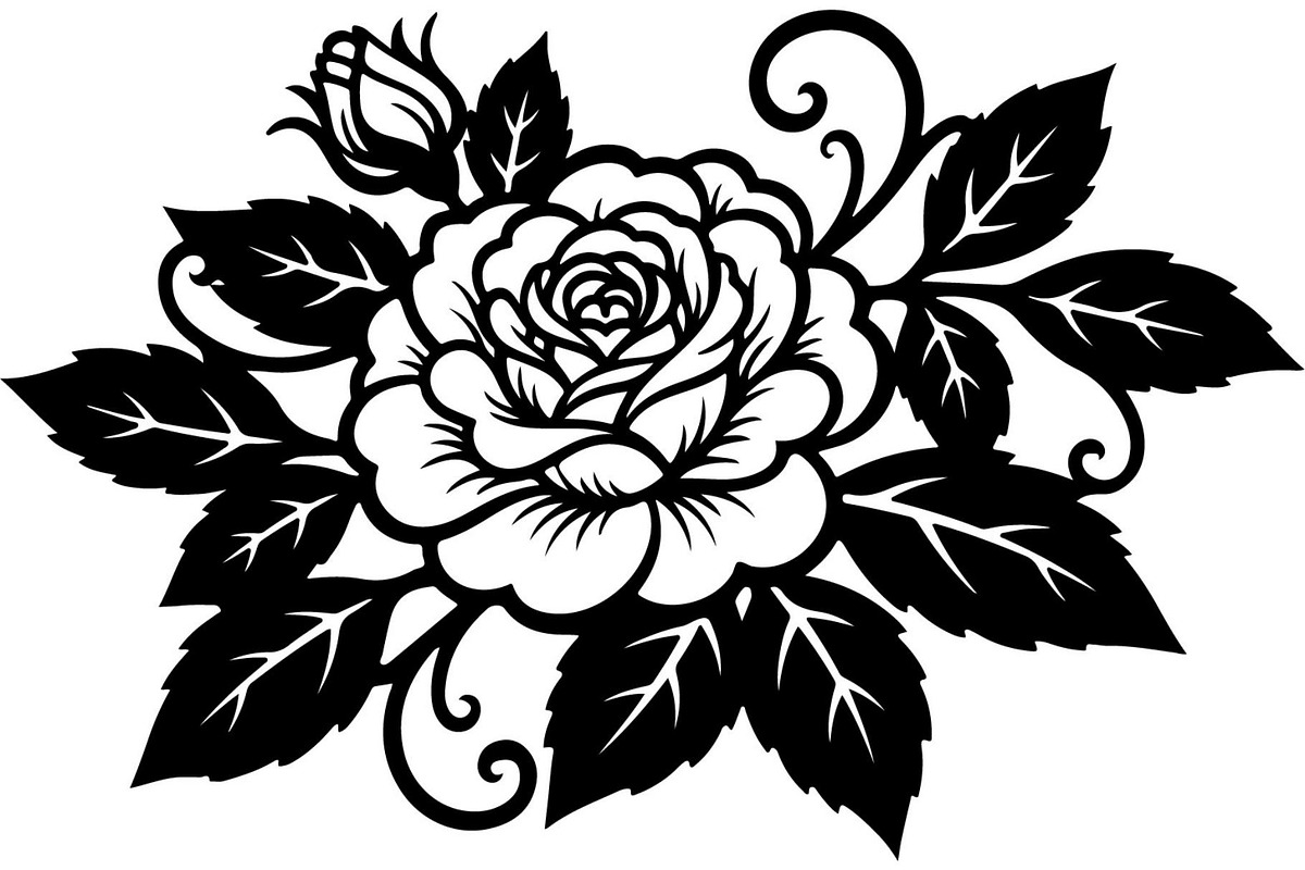 Rose Flower Silhouette Vector Bundle, an Illustration by Designer_Momina (Photo 10 of 21)