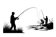 Fishing Silhouette Vector Bundle, an Illustration by hafijul (Thumbnail 41 of 51)