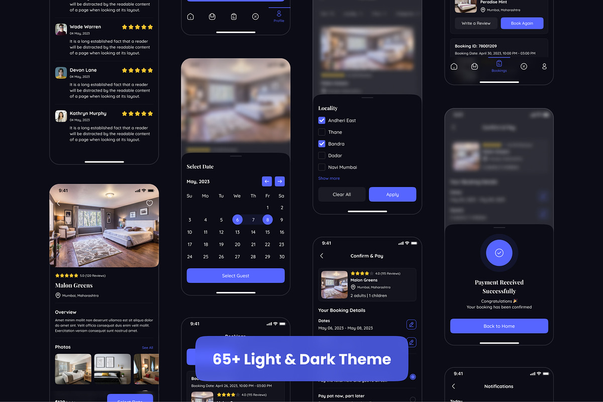 Hotel Booking App UI Kit, an App Template by CreativeUI (Photo 7 of 8)