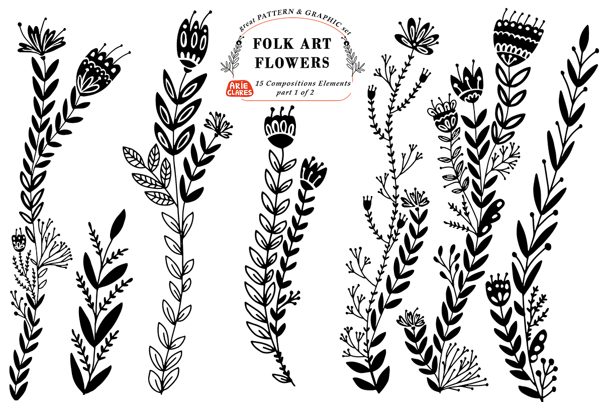 Folk Art Flowers, a Pattern Graphic by Arie Clares (Photo 8 of 11)