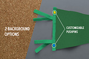 Felt Pennant Smart PSD Mockup, a Merchandise Mockup by Sombrero Craft (Thumbnail 4 of 4)