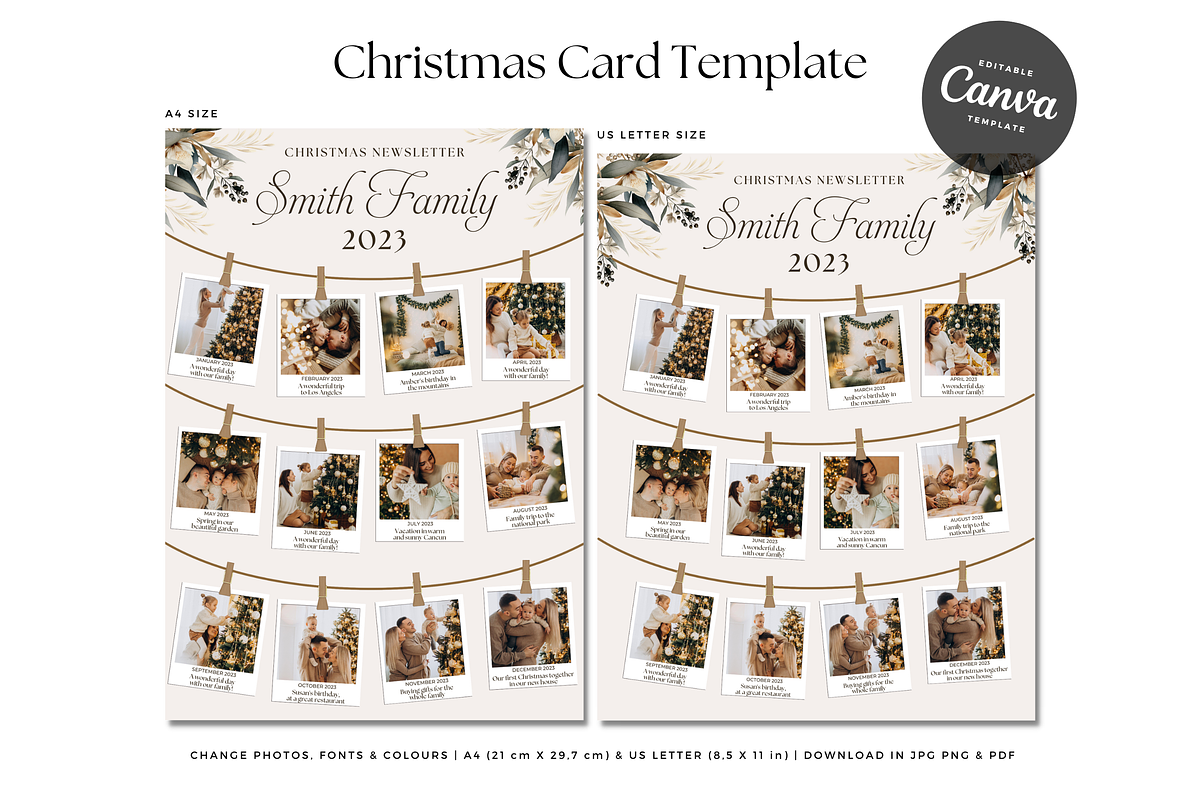 Christmas Newsletter Canva Template, a Stationery Template by SarenkaDesignShop (Photo 3 of 4)