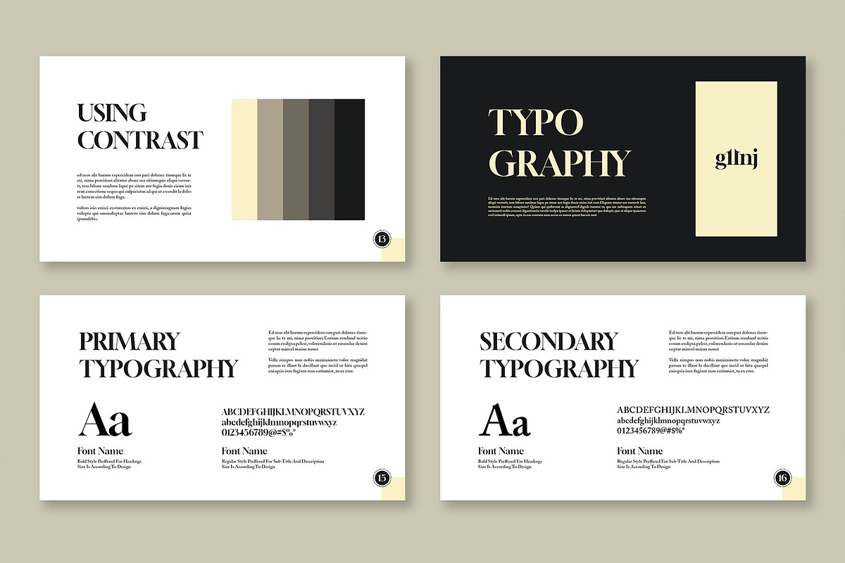 Brand Guideline With Gold Accent, a Presentation Template by Mighty-Slide (Photo 5 of 6)
