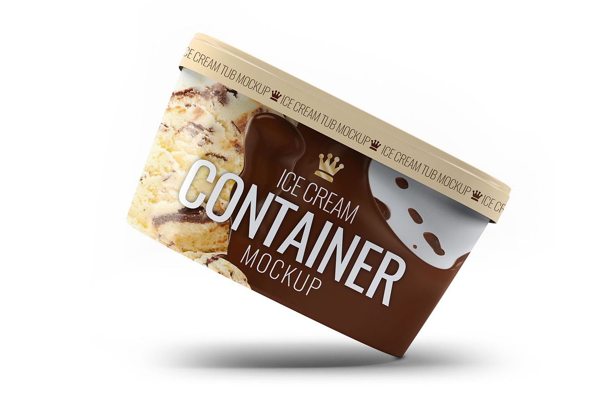 Ice Cream Container Mockup, a Packaging Mockup by Xtrahive (Photo 2 of 2)