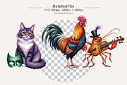 Watercolor Mardi Gras Animal Clipart, an Animal Illustration by Artnoy (Thumbnail 3 of 8)