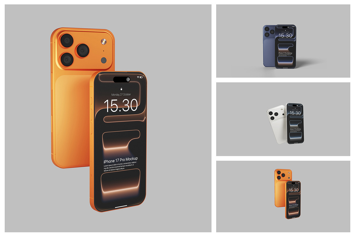iPhone 17 Pro Mockup, an iPhone Mockup by Symie Design (Photo 1 of 4)