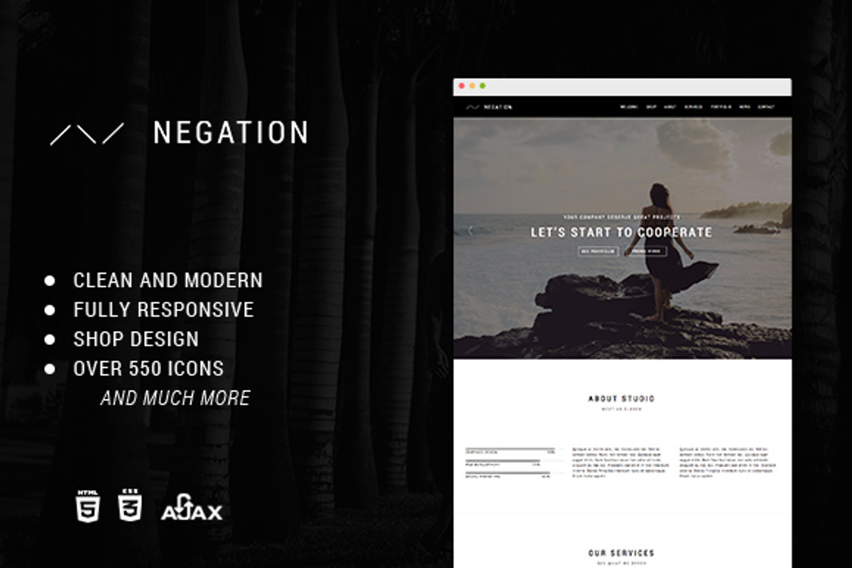 Negation - Responsive HTML5 Template, a HTML Template by LizardThemes