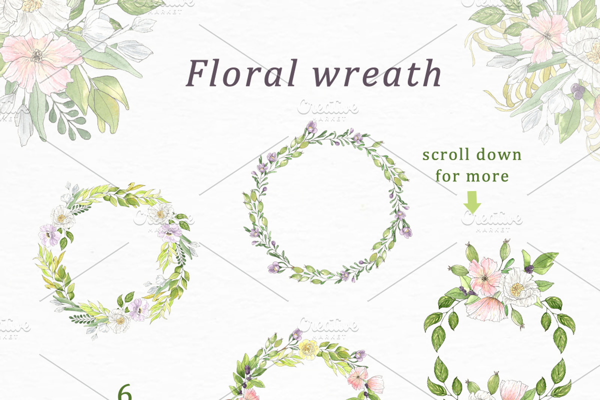Summer Flowers - Watercolor Set, an Illustration by OlgaSerbun (Photo 8 of 8)