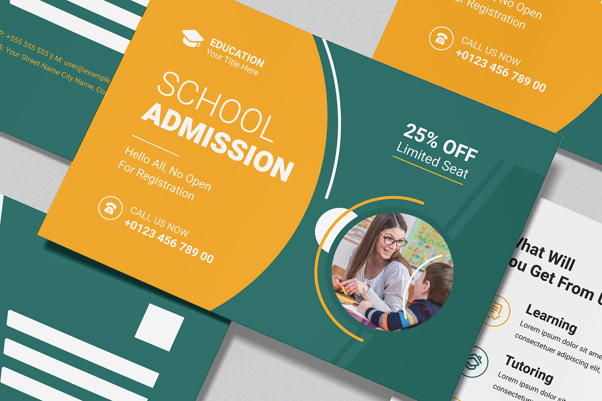 Education Post Card Layout Design