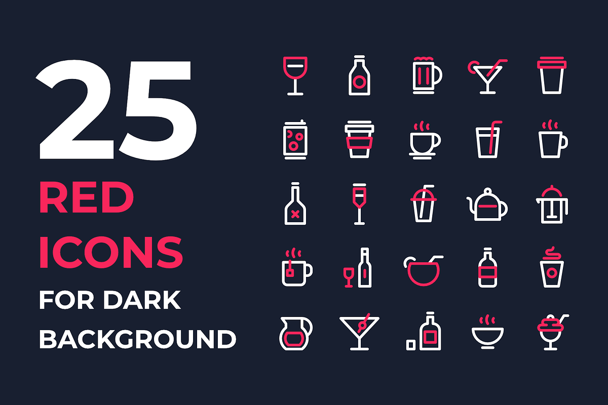 Drink Icons, an Outline Icon by Ruslan Babkin (Photo 9 of 11)
