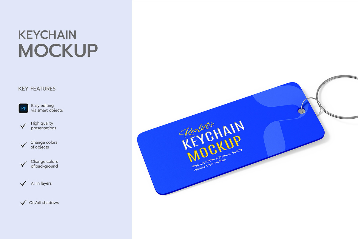 Keychain Mockup Template, a Product Mockup by graphypix (Photo 2 of 4)