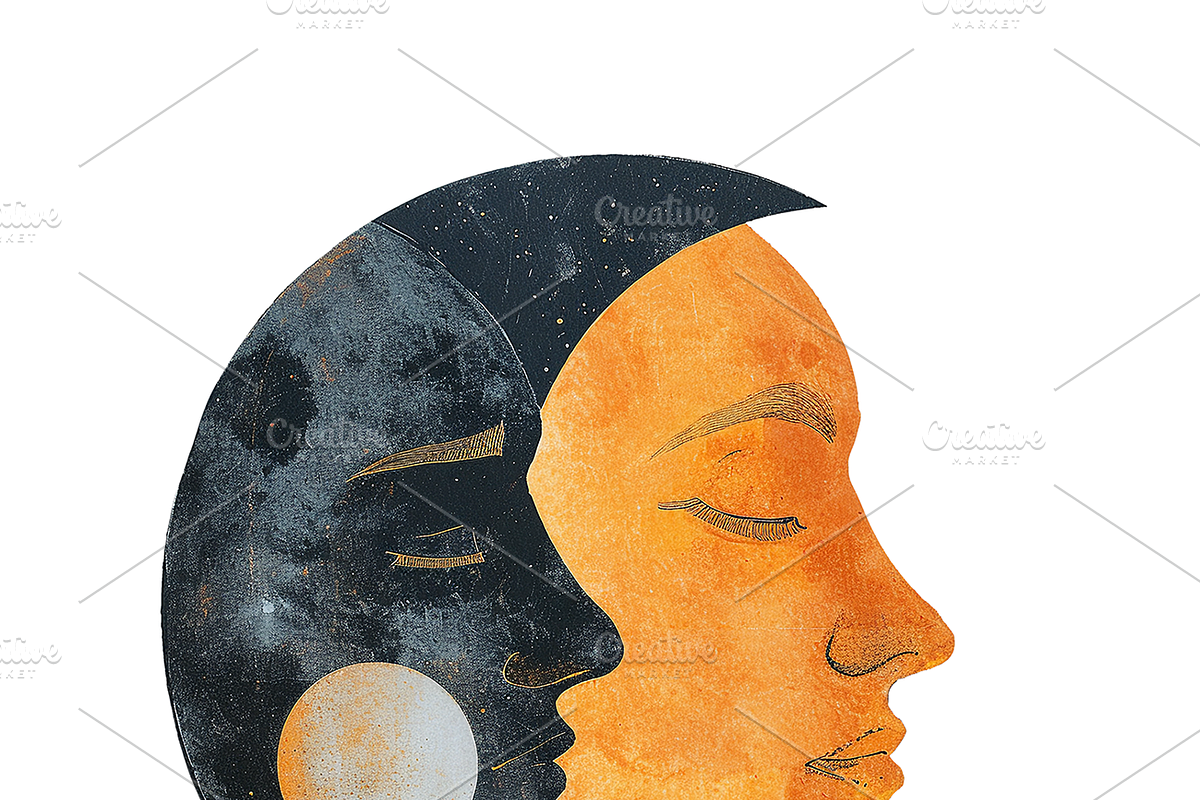 Sumo Collection · The Moon + The Sun, a Decorative Illustration by milatovar (Photo 9 of 15)