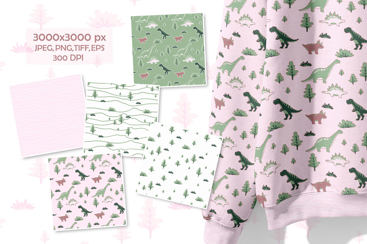 Dinosaurs: Kids Collection, a Pattern Graphic by YULIYA MART DESIGN (Photo 5 of 7)