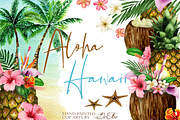 Hawaii Watercolor Illustration, a Decorative Illustration by DioFlow (Thumbnail 1 of 6)
