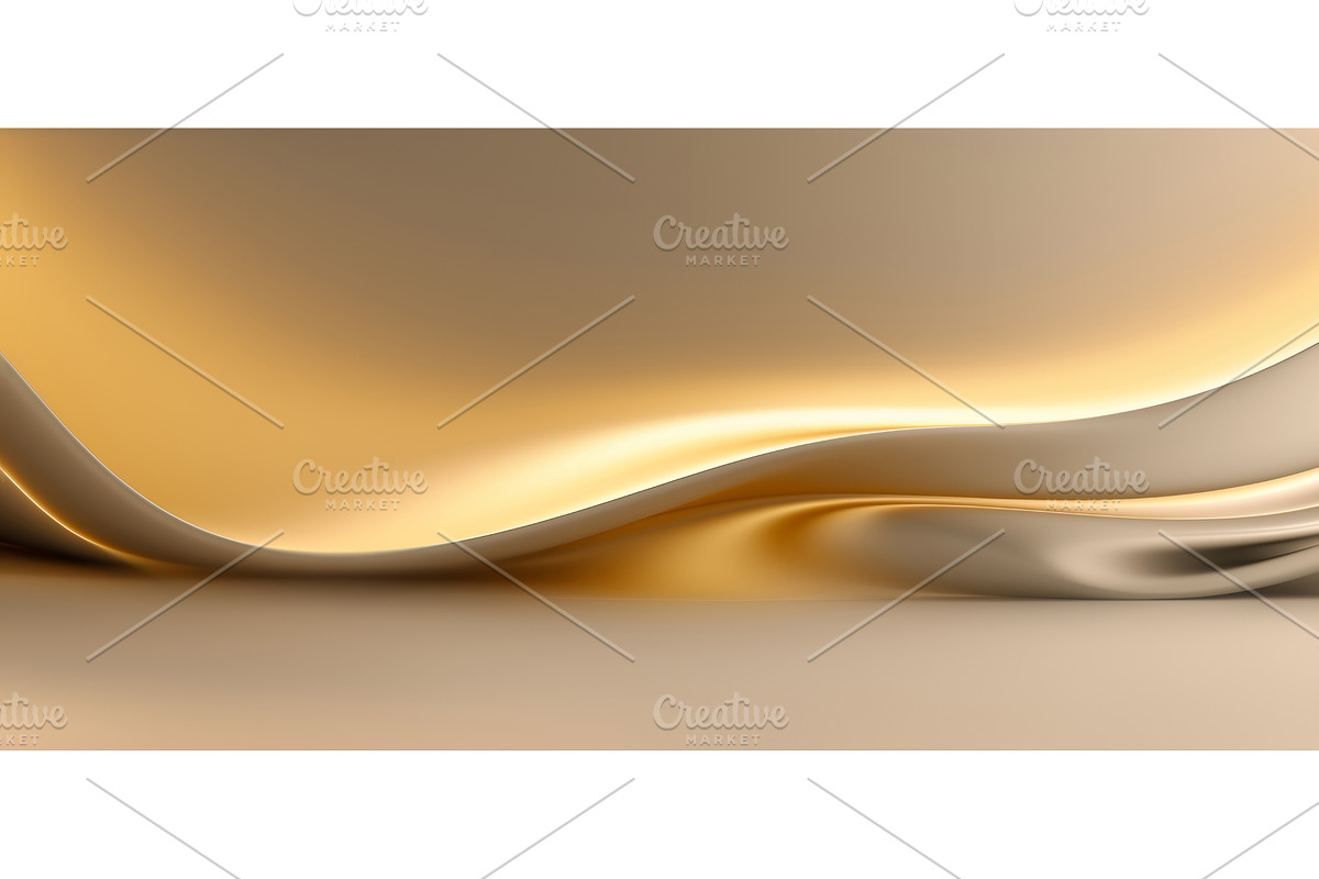 3D Golden Wave Background, an Illustration by BazziBa♥