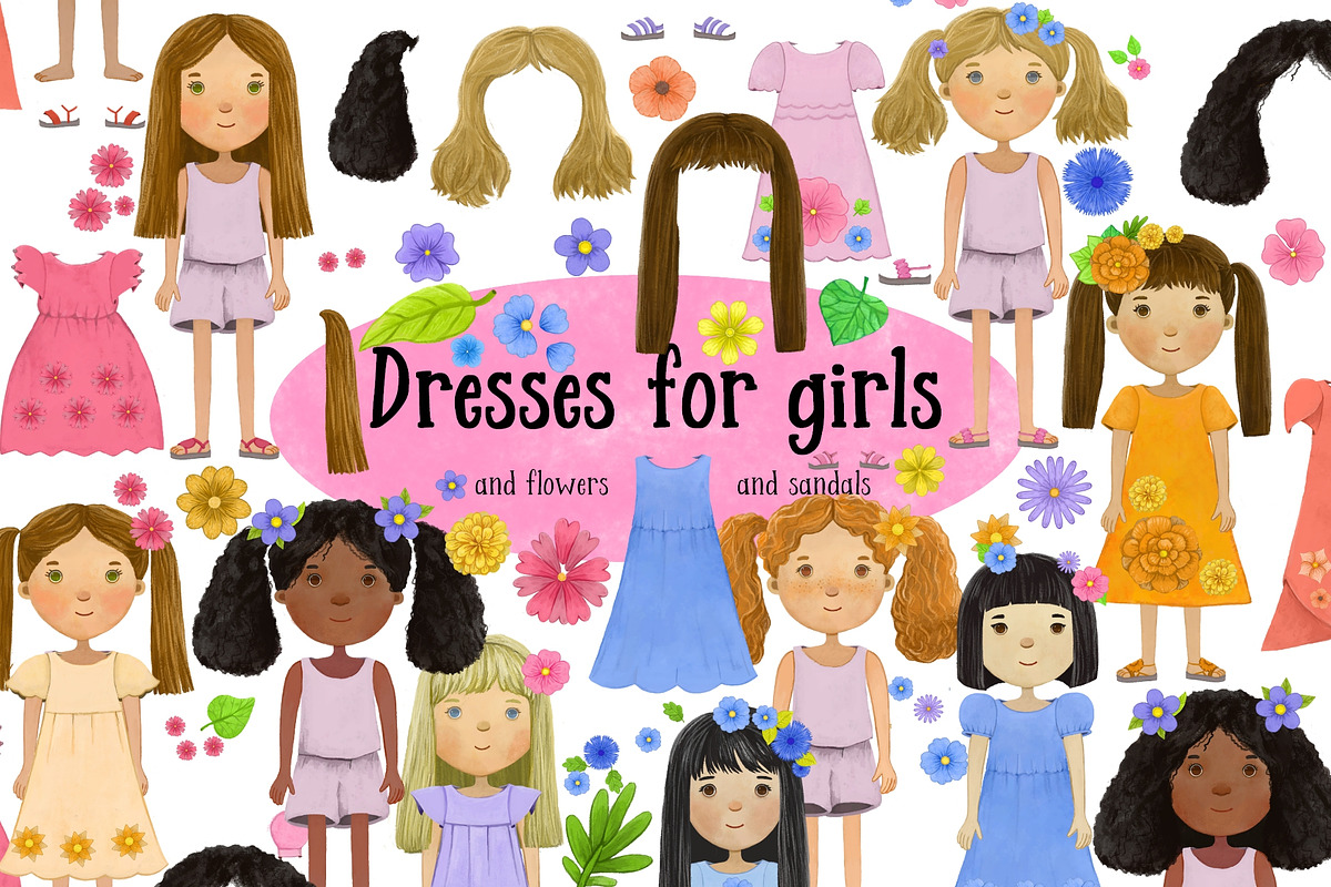 Dresses for girls, an Illustration by Ulia Li Lu (Photo 1 of 4)