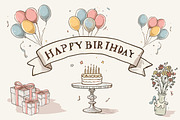 Birthday Cartoonish Style VectorPack, a Decorative Illustration by rix_designs (Thumbnail 2 of 3)
