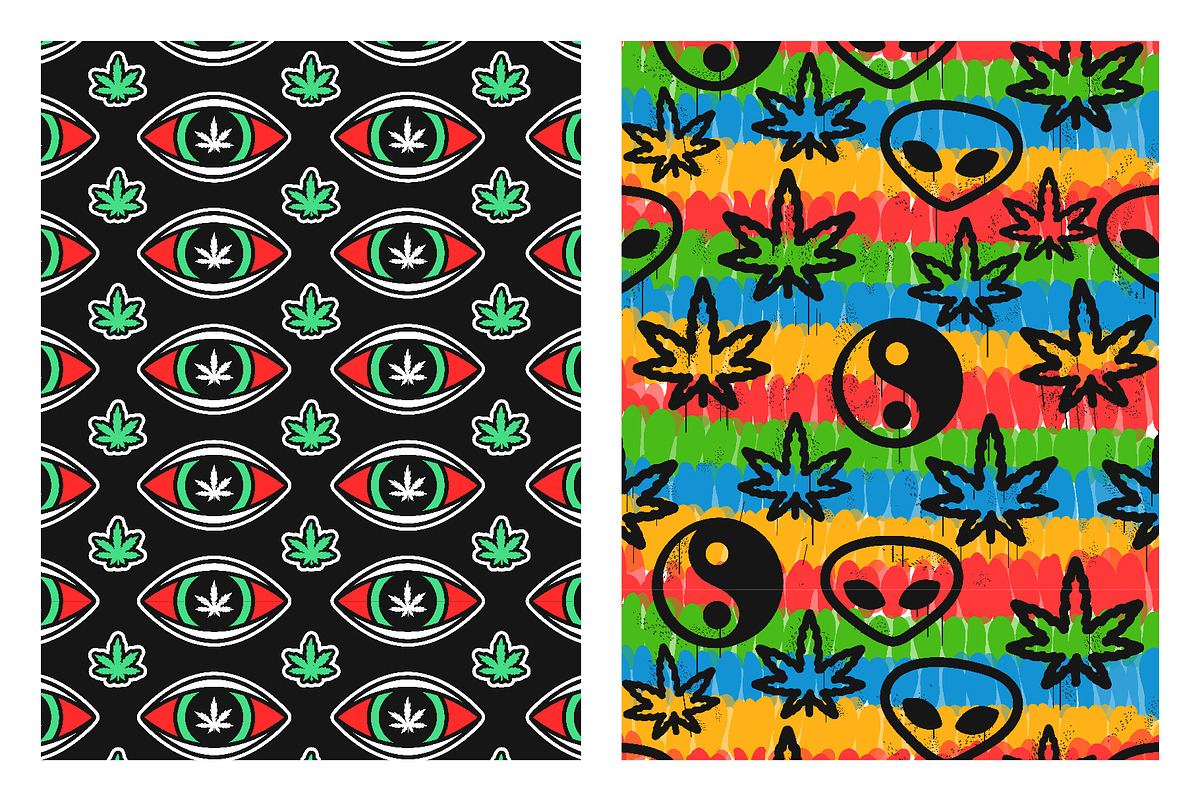 Marijuana Seamless Pattern Bundle 2, a Pattern Graphic by Slavko Kahovsky (Photo 9 of 9)