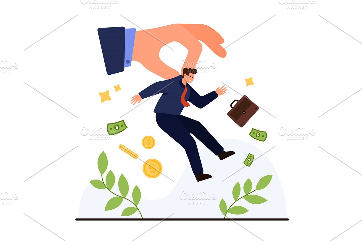 Businessman Losing Rights and, a Finance Illustration by Flashvector