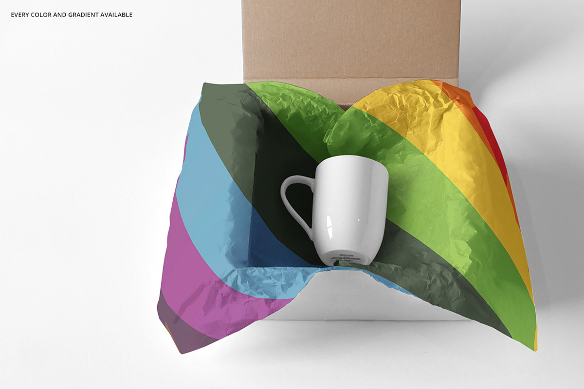 Mailing Box & Wrapping Paper Mockup, a Packaging Mockup by Creatsy (Photo 6 of 9)