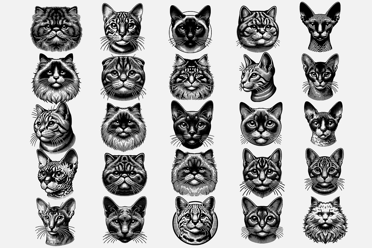 Cat Breeds SVG & PNG Bundle, an Illustration by M9 Design (Photo 2 of 4)