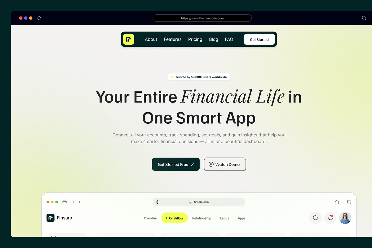 Finsaro – Financial Website Figma UI, an UI Kit Template by TNCFlow (Photo 2 of 5)