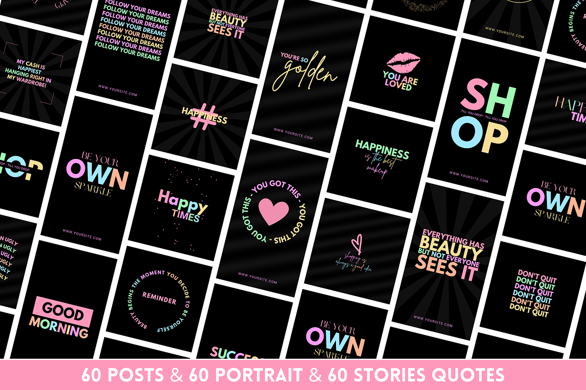 Pastel Neon Instagram Templates, a Social Media Template by SunshineStudioBoutique (Photo 6 of 10)