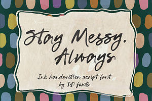 Messy ink script font handwritten, a Script Font by TD fonts