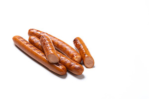 Grilled sausages with golden brown skin, a Photo by etorres69