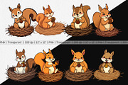 Acorn Squirrel Clipart, a Graphic by Artnoy (Thumbnail 2 of 5)