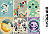 Space Adventures Posters, a Decorative Illustration by Digital Art Creations (Thumbnail 1 of 6)