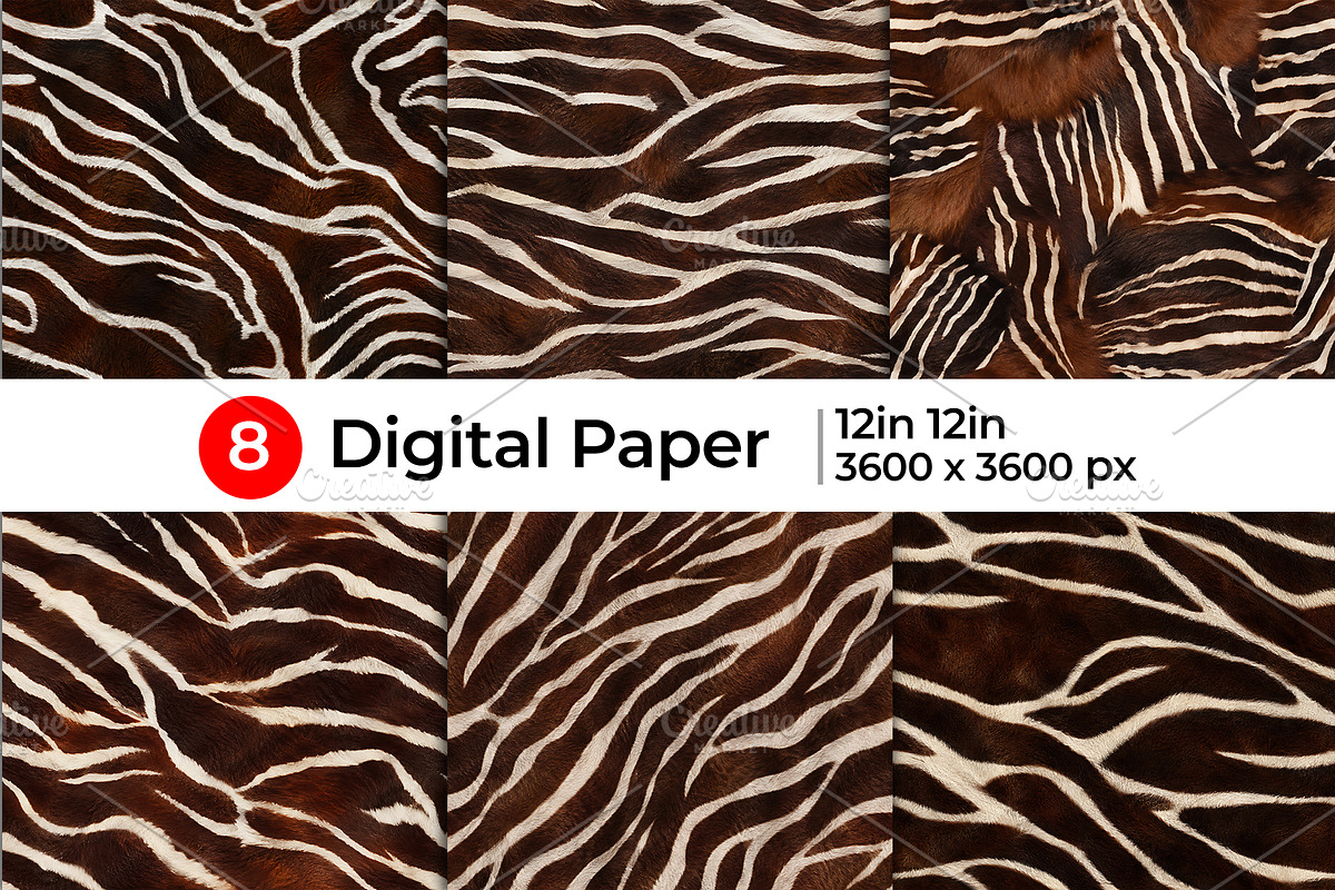 Realistic Brown Zebra Stripe Paper, a Pattern Graphic by Artonix (Photo 1 of 3)