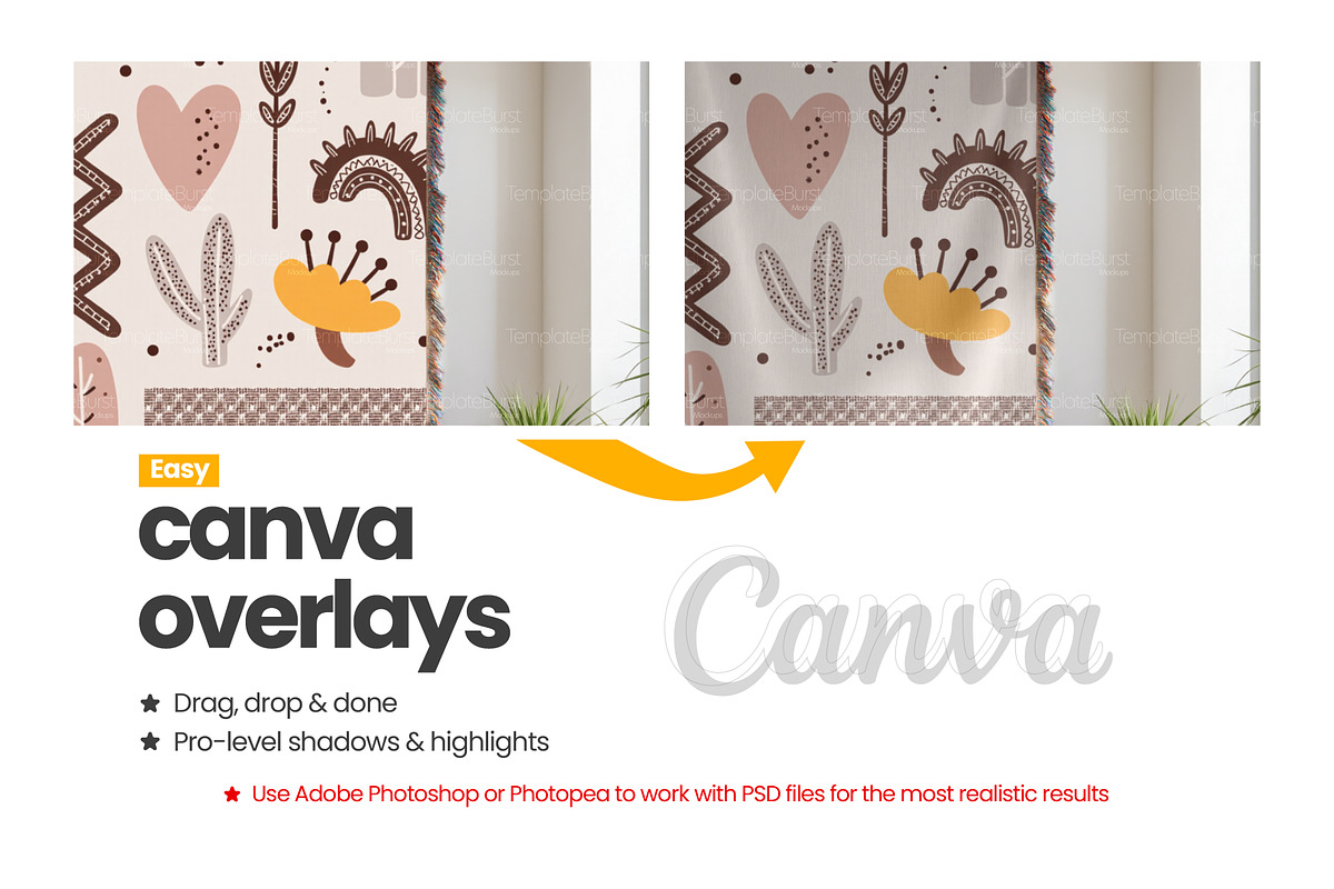 Woven Blanket Mockup | Hang on Wall, an Apparel Mockup by Mockups Studio (Photo 4 of 9)