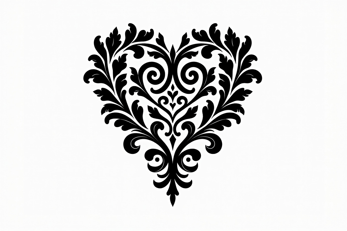 Floral Heart Silhouette Set, an Illustration by Gfx_Store (Photo 11 of 21)