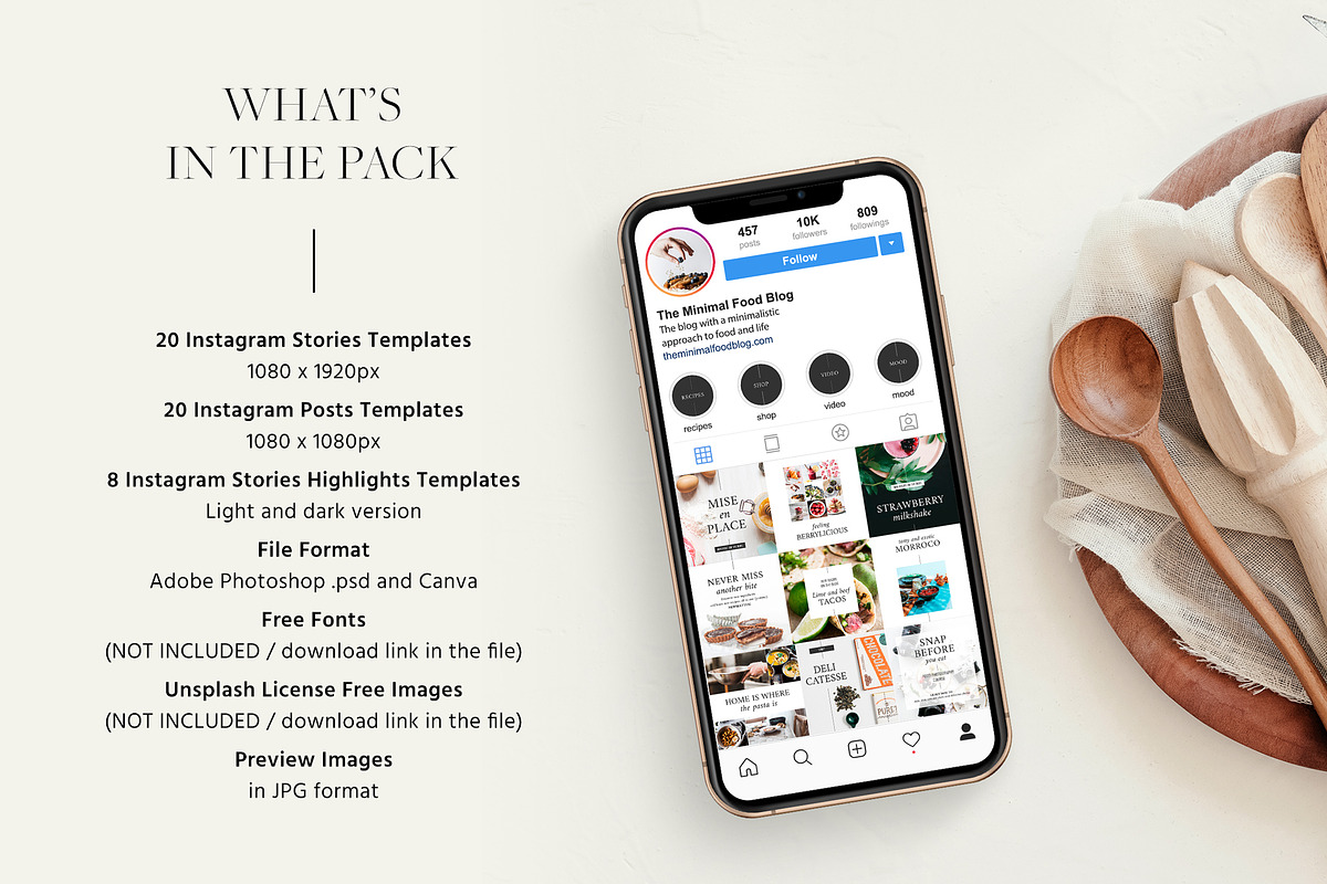 Minimal Food Instagram Pack, a Social Media Template by Studio Mindu (Photo 3 of 8)