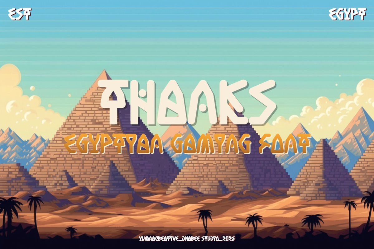 Tukamenh - Egypt Gaming Font, a Sans Serif Font by Dhabee (Photo 10 of 14)