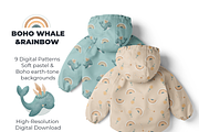 Boho Whale & Rainbow, a Pattern Graphic by tetiartline (Thumbnail 1 of 10)