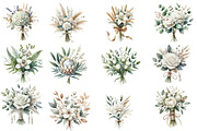 Watercolor White Boho Wedding Floral, an Illustration by Designworld (Thumbnail 4 of 5)