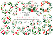 Watercolor Beautiful Floral Border P, an Illustration by DreamCafeArt (Thumbnail 1 of 6)