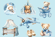 Cute Teddy Bear Baby Shower Clipart, a Decorative Illustration by Primrose Blume (Thumbnail 3 of 5)