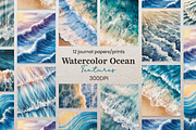 Watercolor Ocean Textures, a Background Graphic by Curve Design (Thumbnail 2 of 12)