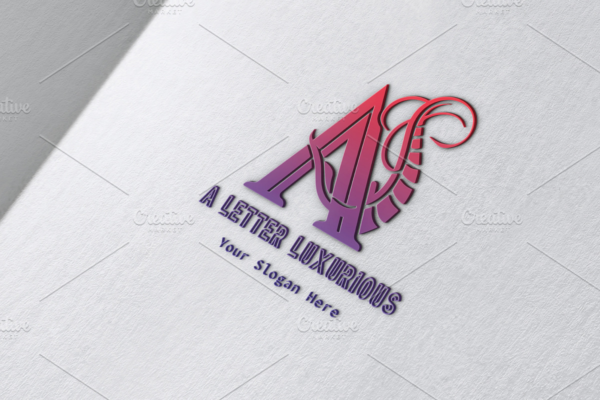 A LETTER LUXURIOUS LOGO TEMPLATE, a Branding & Logo Template by FusionadCreates (Photo 2 of 7)
