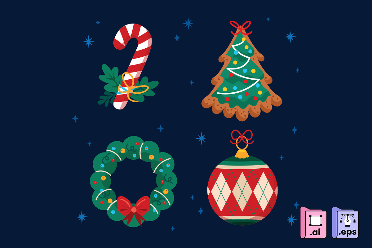Hand Drawn Christmas Elements, a Decorative Illustration by MISS CHATZ (Photo 2 of 3)